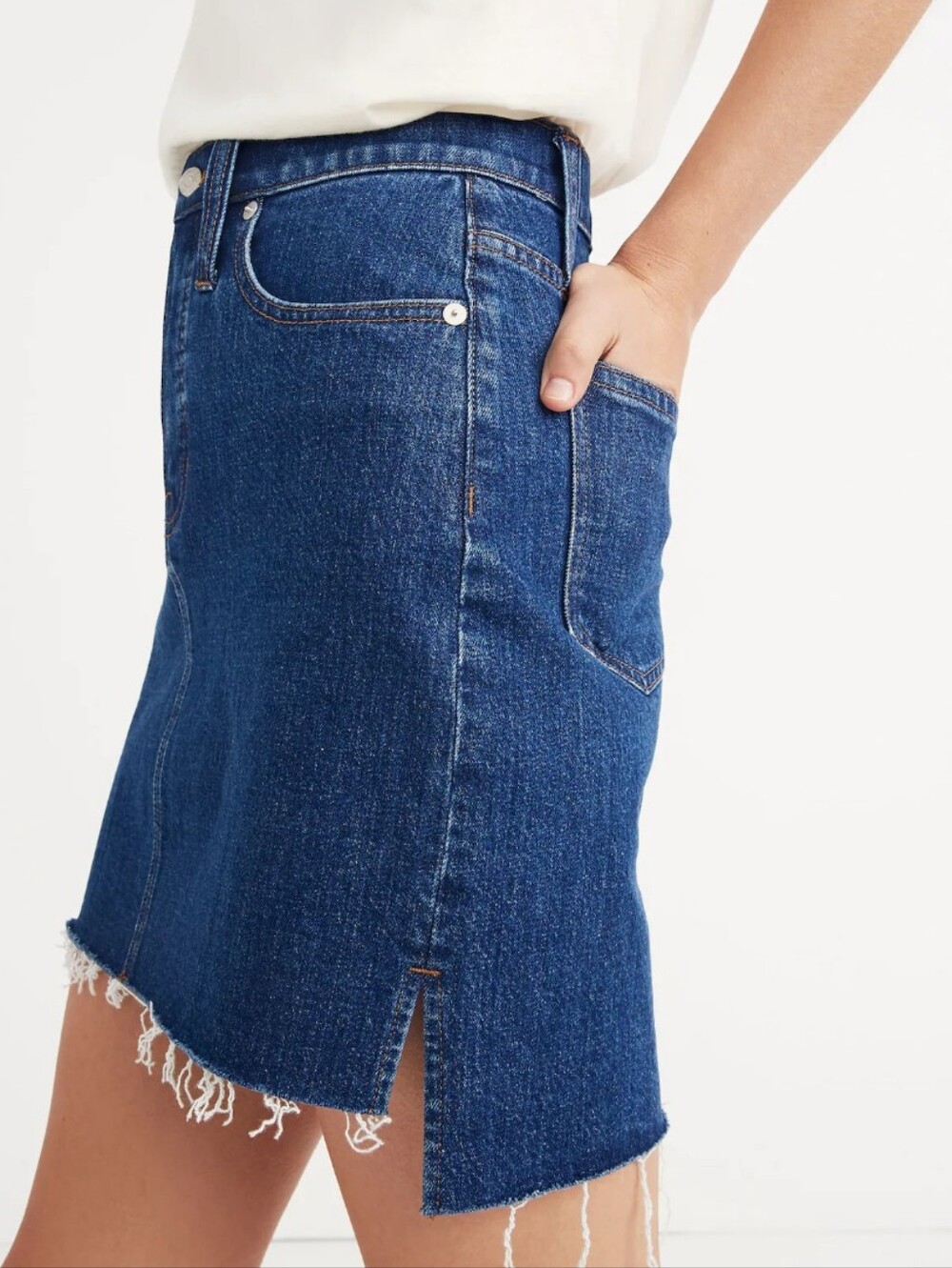 Madewell Stretch Denim Straight Mini Skirt: Step-Hem Edition J2735 Size 32